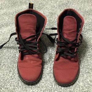 Dr. Martens women’s burgundy canvas, size 7